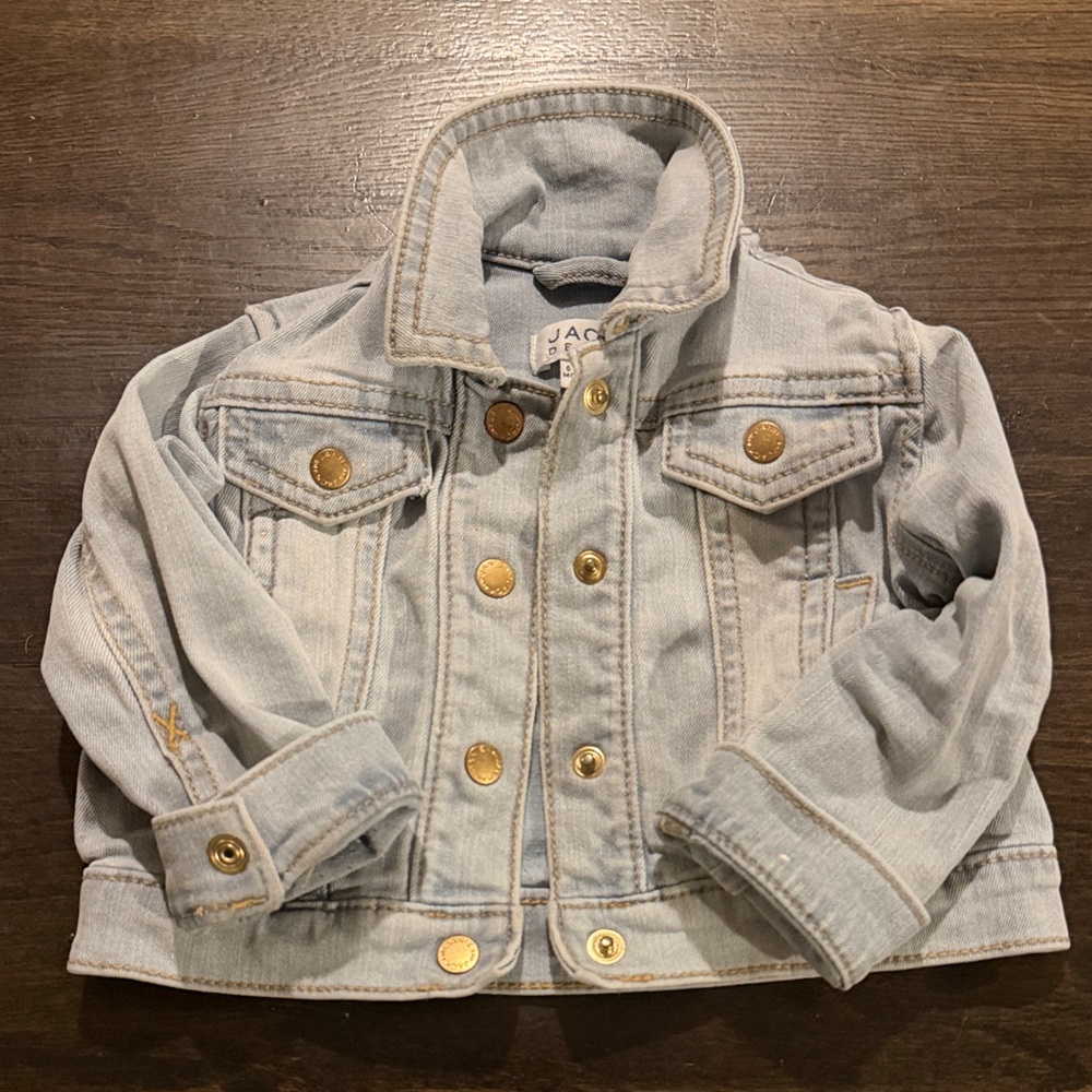 Janie and Jack Light Blue Jean Jacket with Gold Buttons